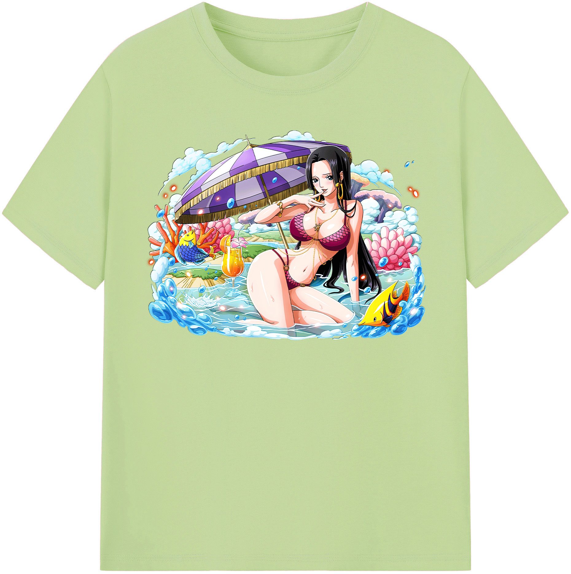 ワンピース ボア・ハンコック ONE PIECE Boa·Hancock 綿100％半袖Tシャツ（フロントプリント）